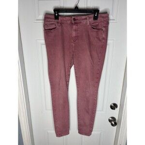 Wash Lab Womens Jeans Size m 31 Rose Red Cotton Blend Midrise Loose Thread (pic)